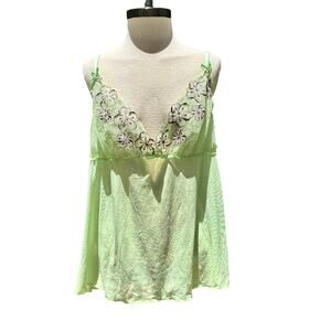 Cacique by Lane Bryant Lingerie Green Sheer Tank Size 18/20 XXL whimsy fairy